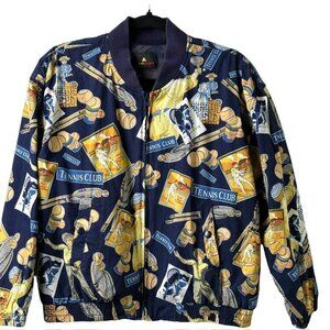 Vintage Liz Claiborne Sport Petite Medium Windbreaker Tennis 90s kitschy funky